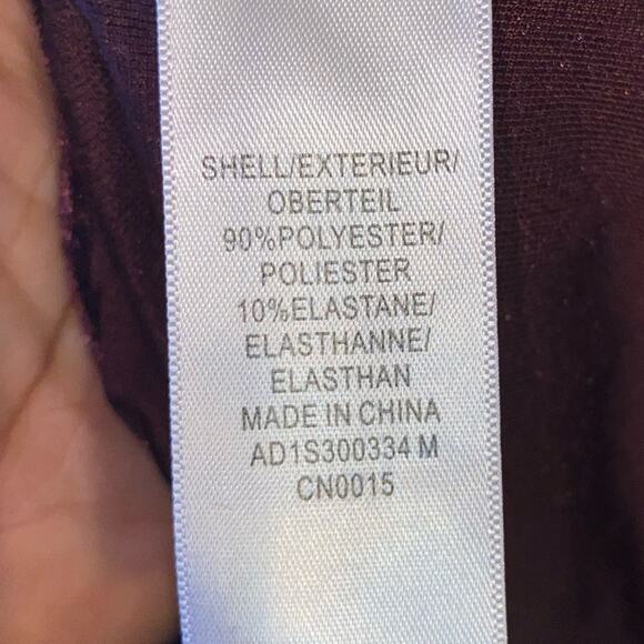 Adrianna Papell Burgundy Velour Long Sleeve Bow Cut Out Back Blouse Size Medium - Picture 8 of 8